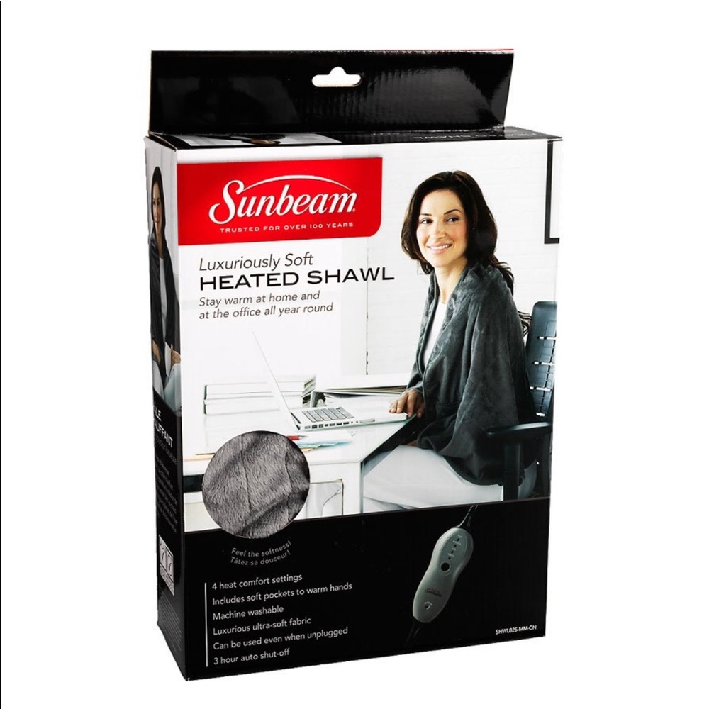 Sunbeam Heated Shawl Grey